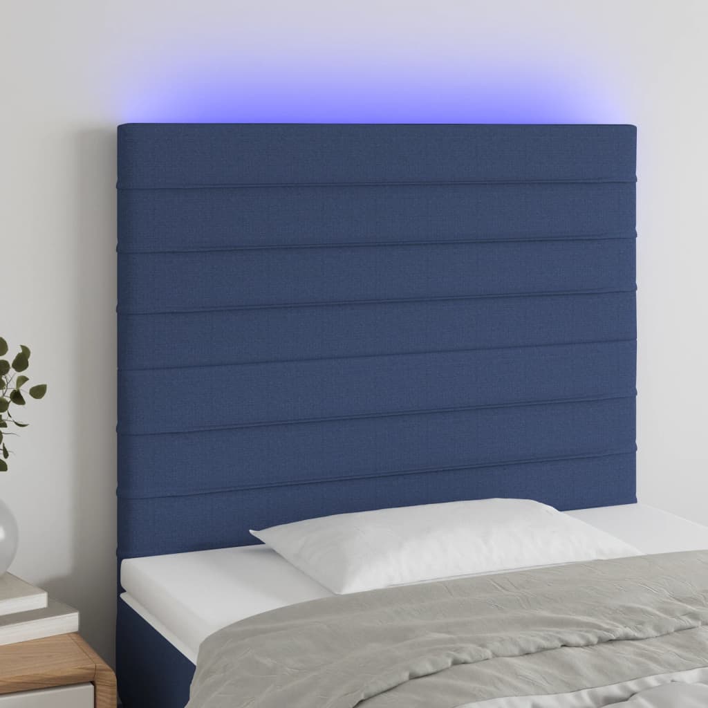 Tête de lit à LED Bleu 90x5x118/128 cm Tissu - XIOS