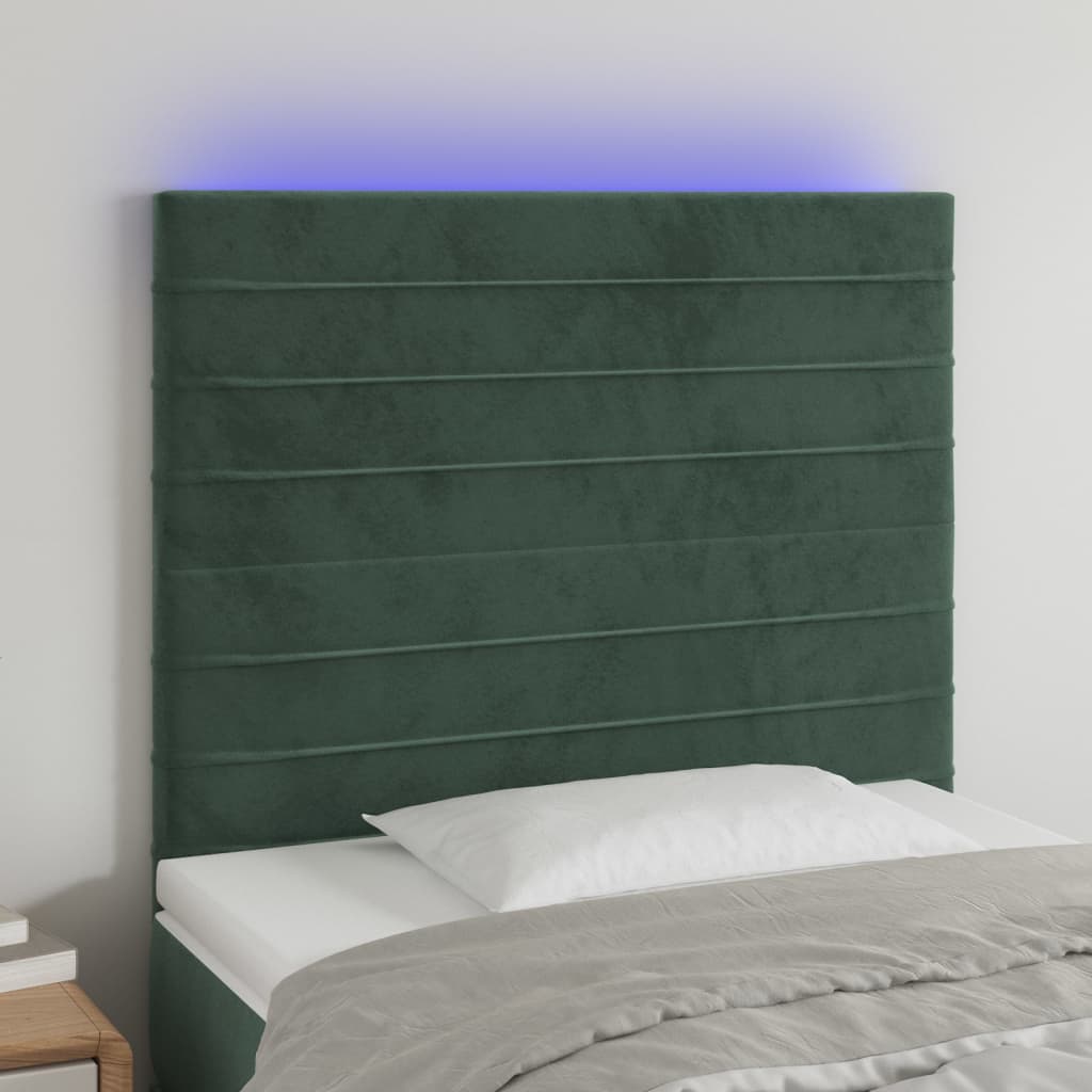 Tête de lit à LED Vert foncé 80x5x118/128 cm Velours - XIOS