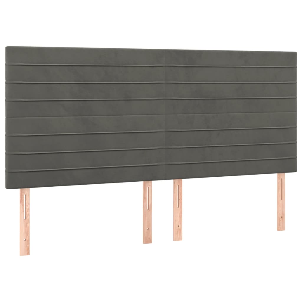 Tête de lit à LED Gris foncé 200x5x118/128 cm Velours - XIOS