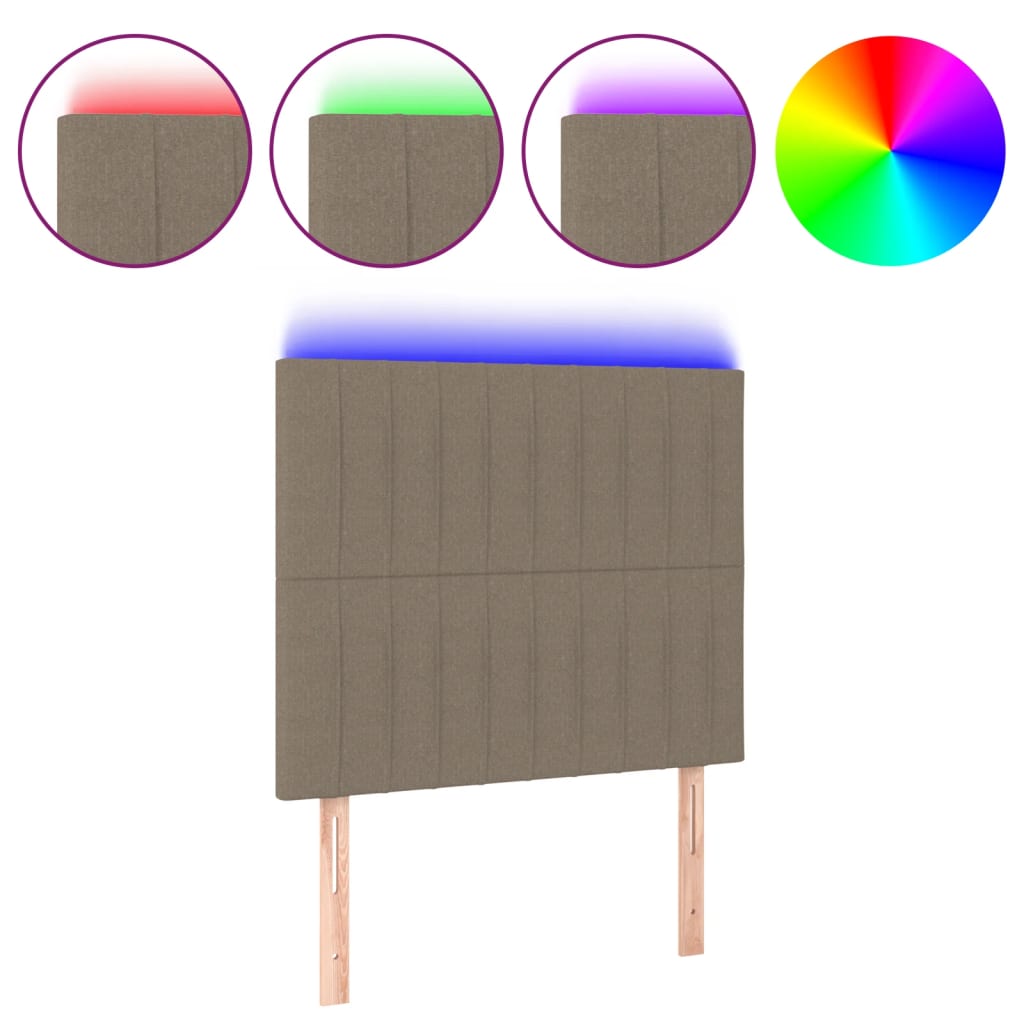 Tête de lit à LED Taupe 90x5x118/128 cm Tissu - XIOS