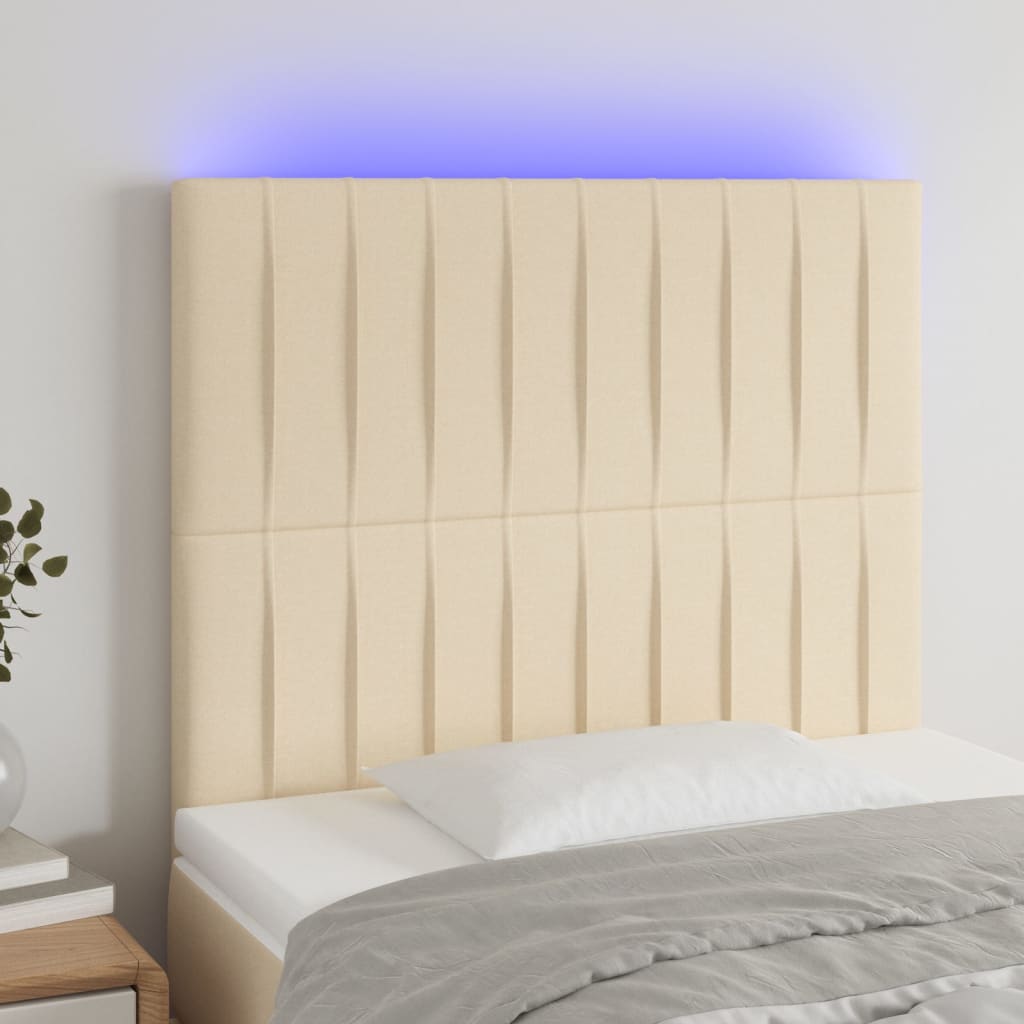 Tête de lit à LED Crème 90x5x118/128 cm Tissu - XIOS