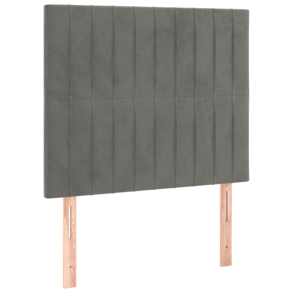 Tête de lit à LED Gris clair 80x5x118/128 cm Velours - XIOS
