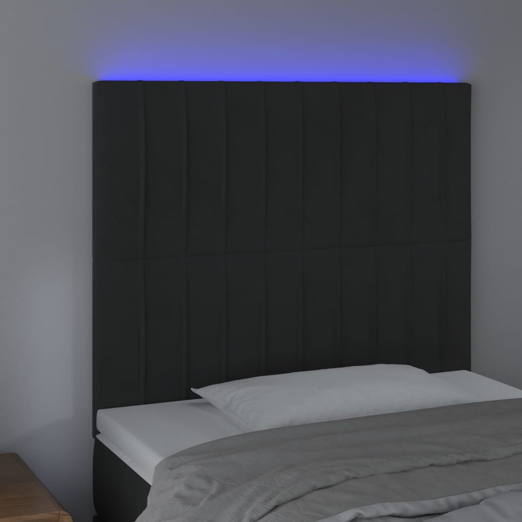Tête de lit à LED Noir 90x5x118/128 cm Velours - XIOS