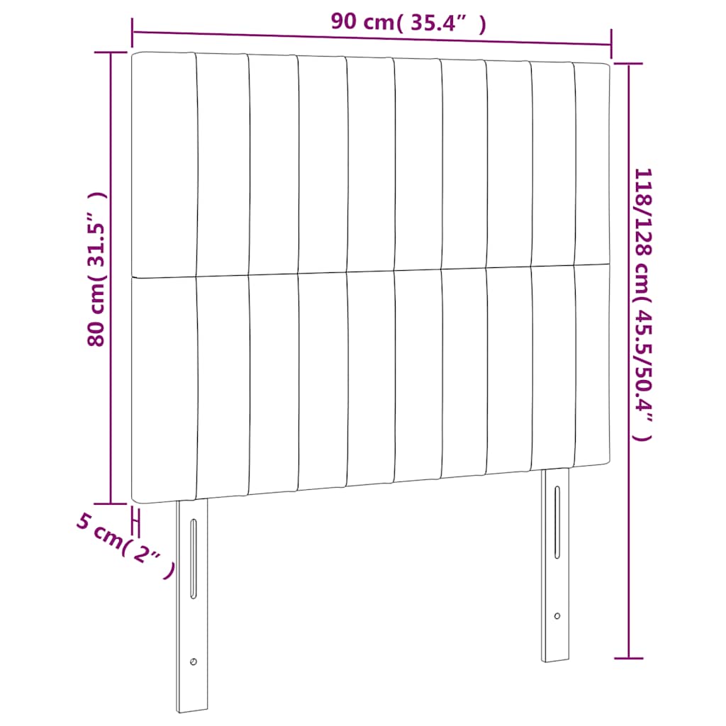 Tête de lit à LED Vert foncé 90x5x118/128 cm Velours - XIOS