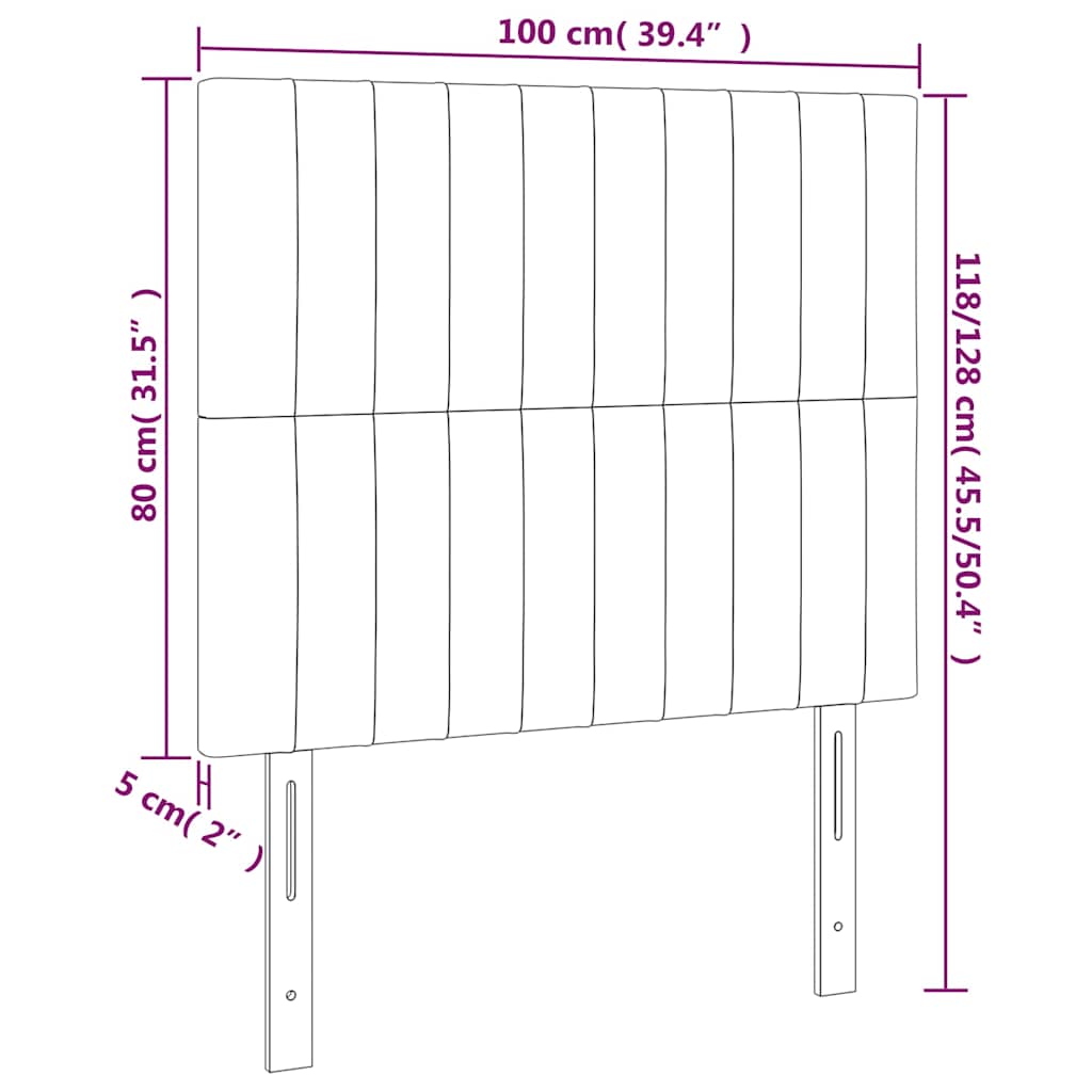 Tête de lit à LED Vert foncé 100x5x118/128 cm Velours - XIOS