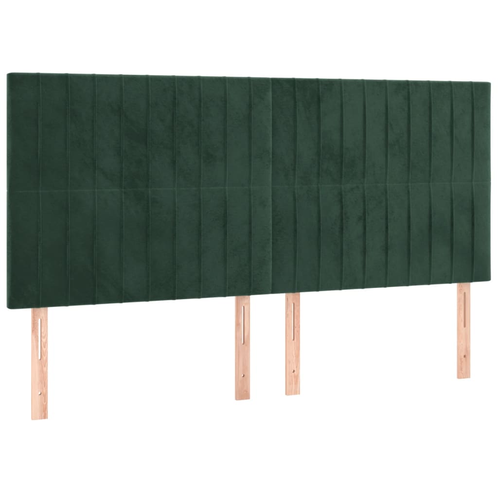 Tête de lit à LED Vert foncé 160x5x118/128 cm Velours - XIOS