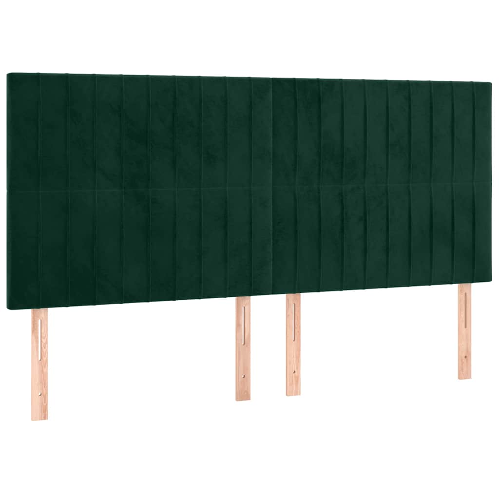 Tête de lit à LED Vert foncé 200x5x118/128 cm Velours - XIOS