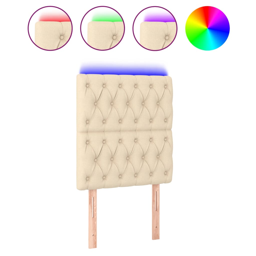 Tête de lit à LED Crème 80x7x118/128 cm Tissu - XIOS