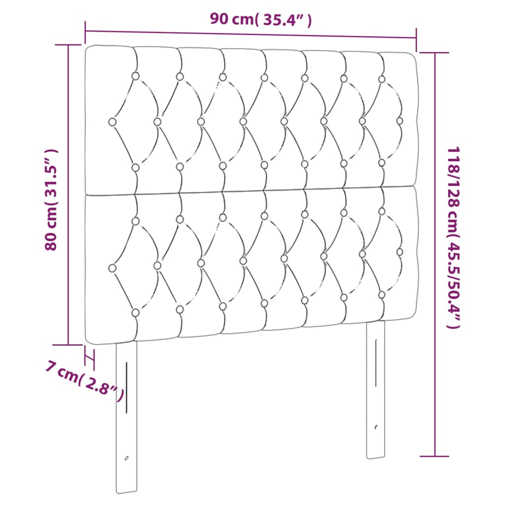 Tête de lit à LED Gris foncé 90x7x118/128 cm Tissu - XIOS