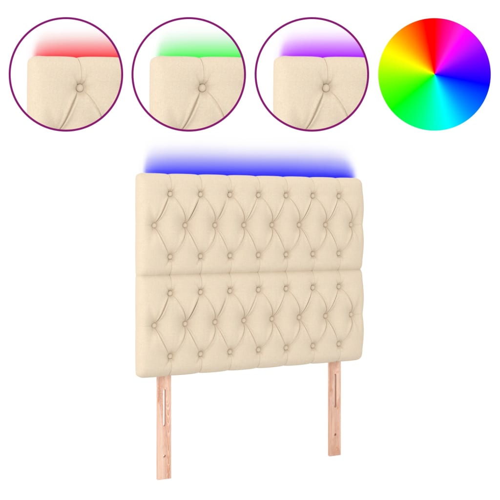 Tête de lit à LED Crème 100x7x118/128 cm Tissu - XIOS
