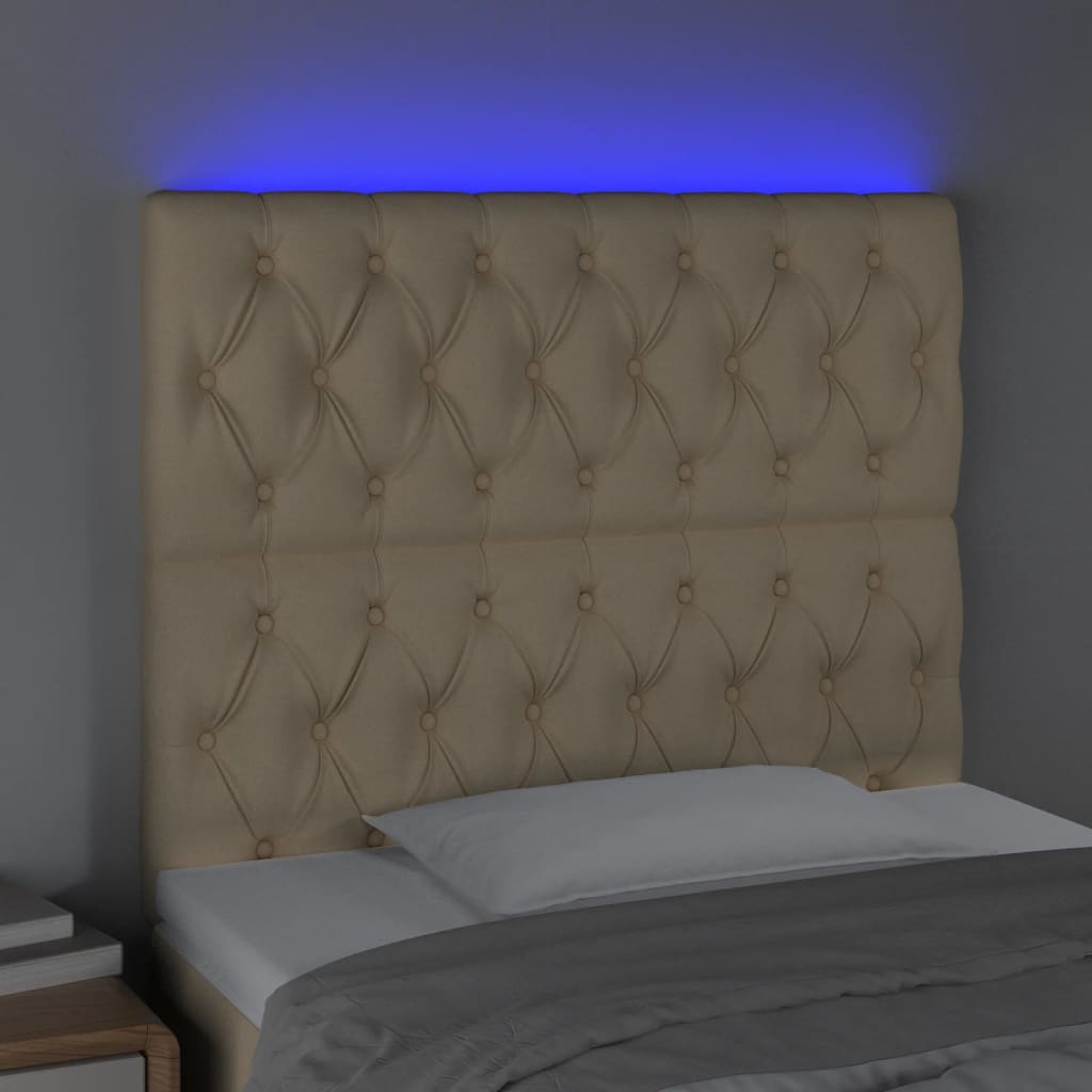 Tête de lit à LED Crème 100x7x118/128 cm Tissu - XIOS