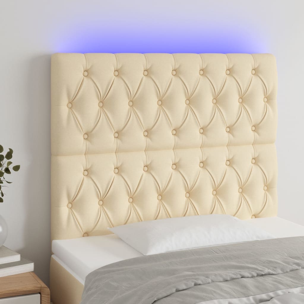Tête de lit à LED Crème 100x7x118/128 cm Tissu - XIOS