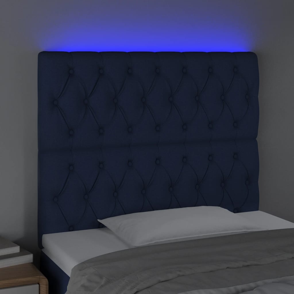 Tête de lit à LED Bleu 100x7x118/128 cm Tissu - XIOS