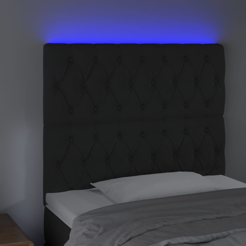 Tête de lit à LED Noir 100x7x118/128 cm Velours - XIOS