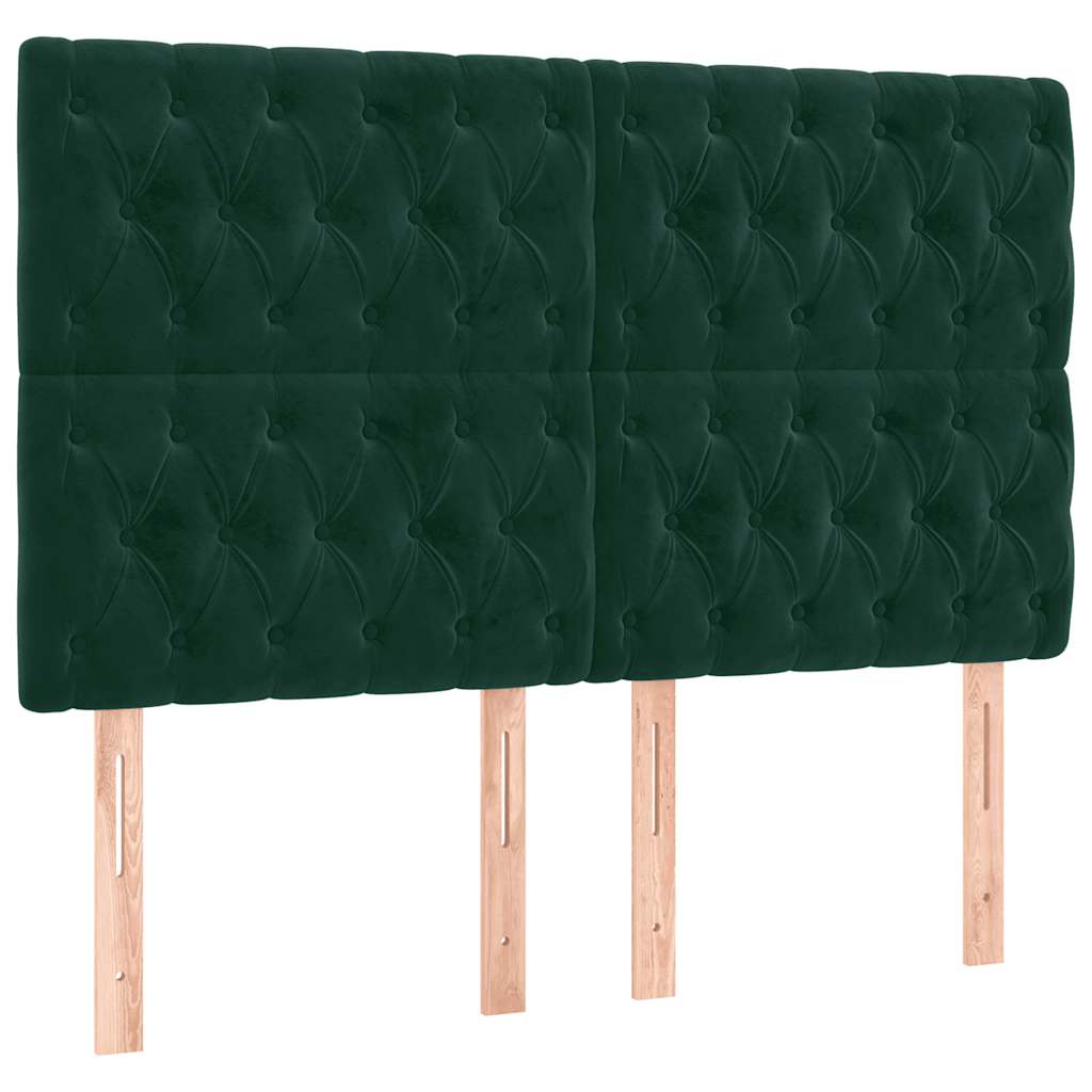 Tête de lit à LED Vert foncé 144x7x118/128 cm Velours - XIOS