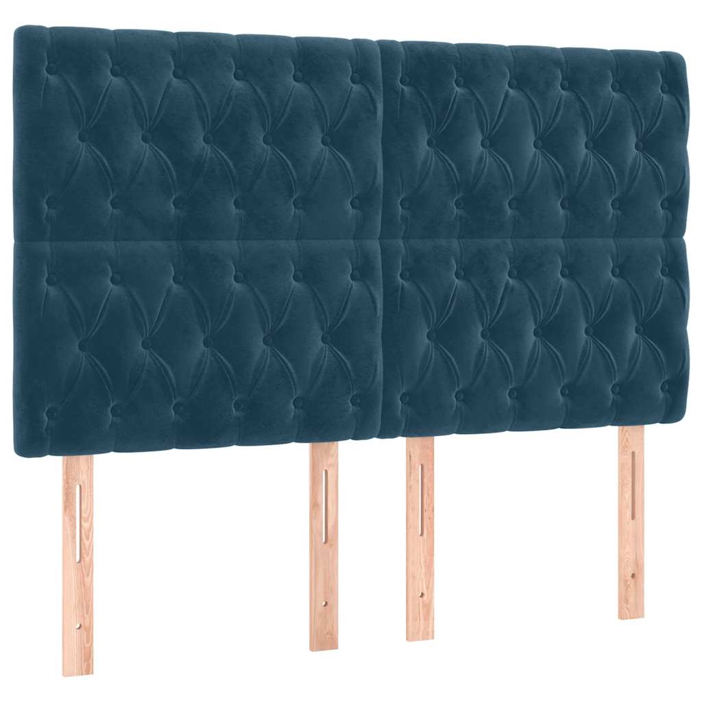 Tête de lit à LED Bleu foncé 144x7x118/128 cm Velours - XIOS