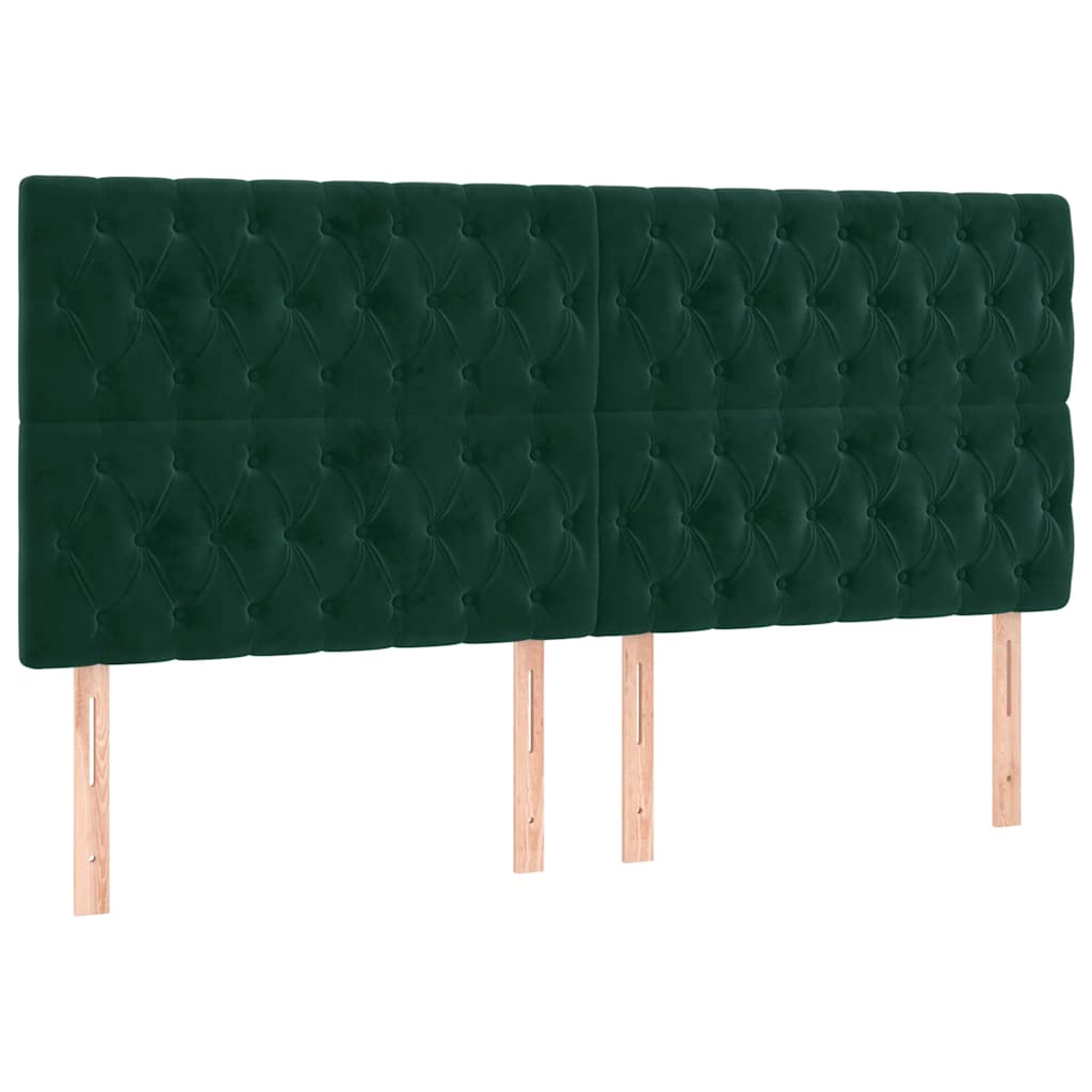 Tête de lit à LED Vert foncé 200x7x118/128 cm Velours - XIOS