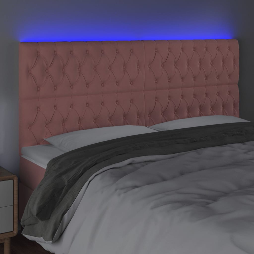 Tête de lit à LED Rose 200x7x118/128 cm Velours - XIOS
