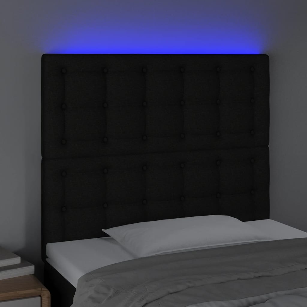 Tête de lit à LED Noir 80x5x118/128 cm Tissu - XIOS