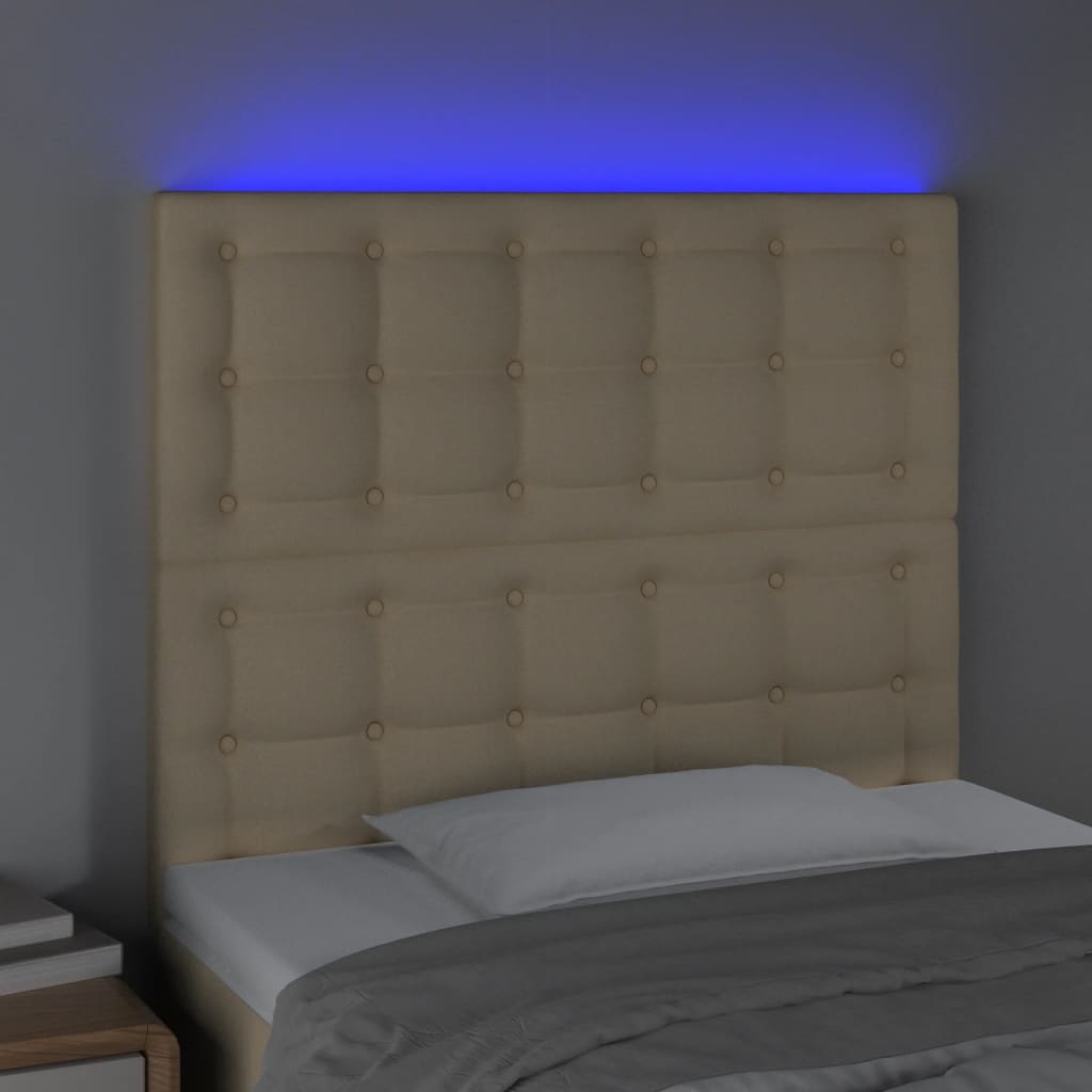 Tête de lit à LED Crème 80x5x118/128 cm Tissu - XIOS