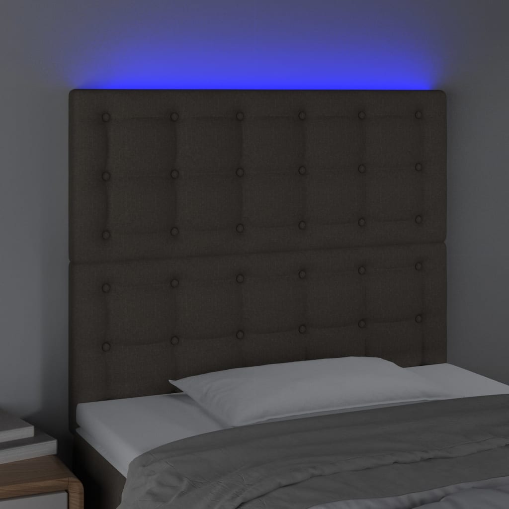 Tête de lit à LED Taupe 100x5x118/128 cm Tissu - XIOS