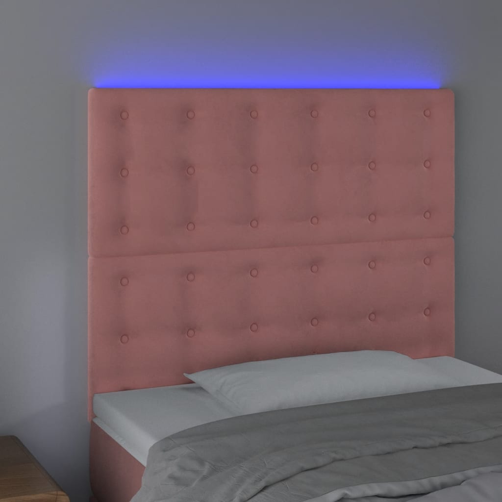 Tête de lit à LED Rose 90x5x118/128 cm Velours - XIOS