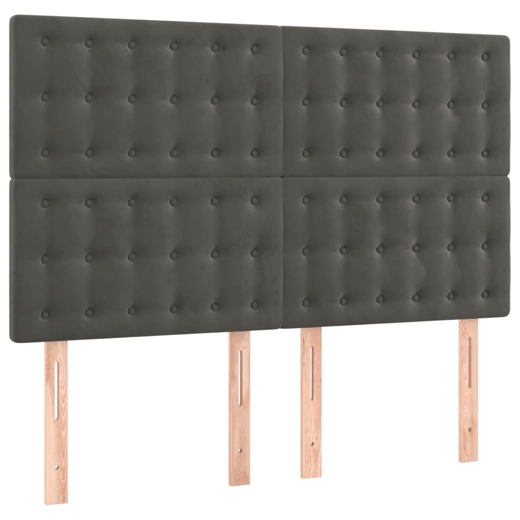 Tête de lit à LED Gris foncé 144x5x118/128 cm Velours - XIOS