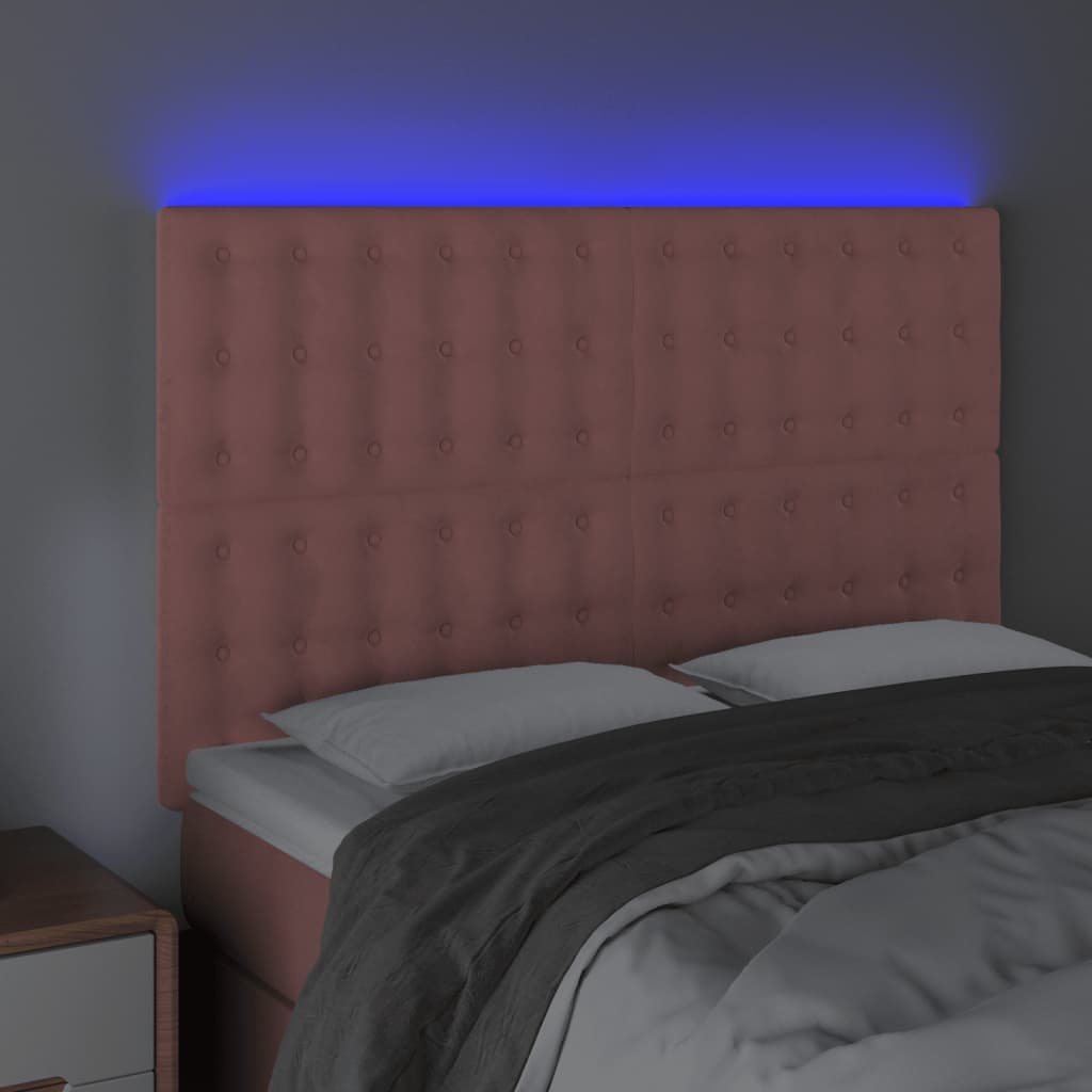 Tête de lit à LED Rose 144x5x118/128 cm Velours - XIOS