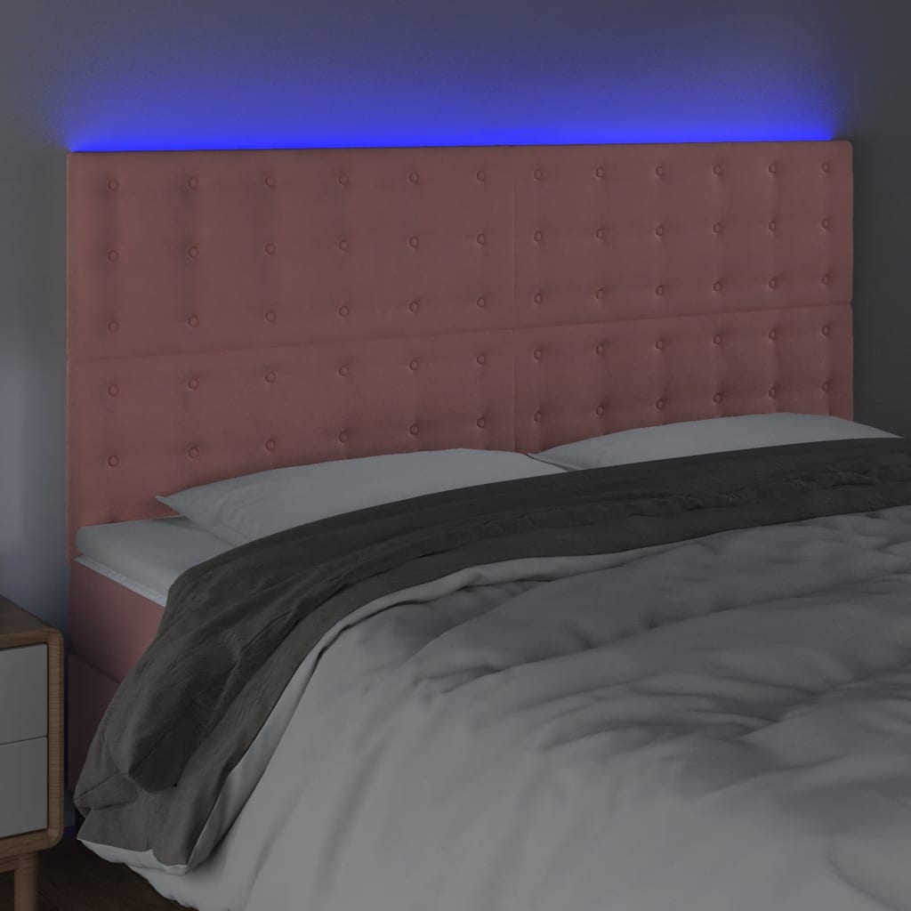 Tête de lit à LED Rose 160x5x118/128 cm Velours - XIOS