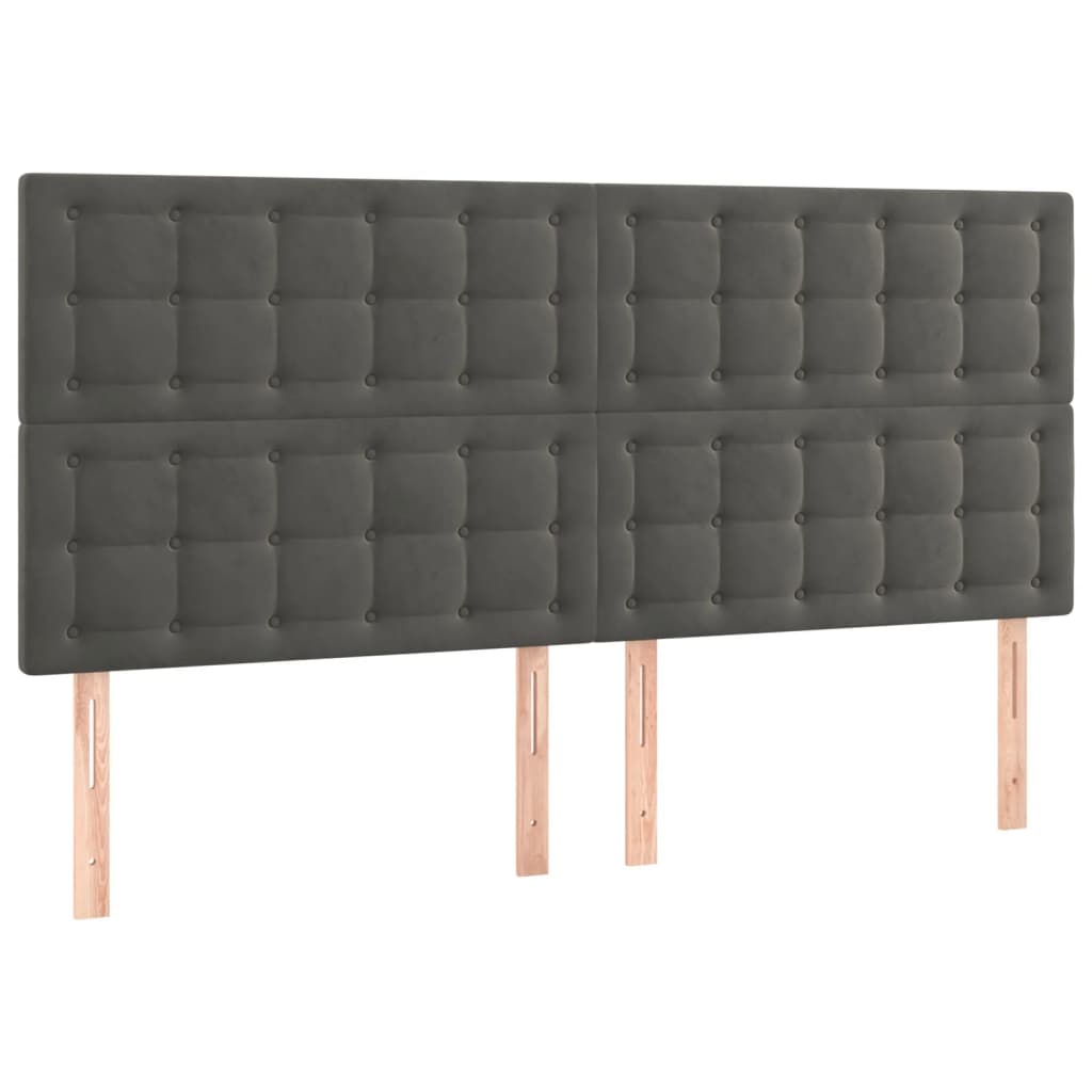 Tête de lit à LED Gris foncé 180x5x118/128 cm Velours - XIOS