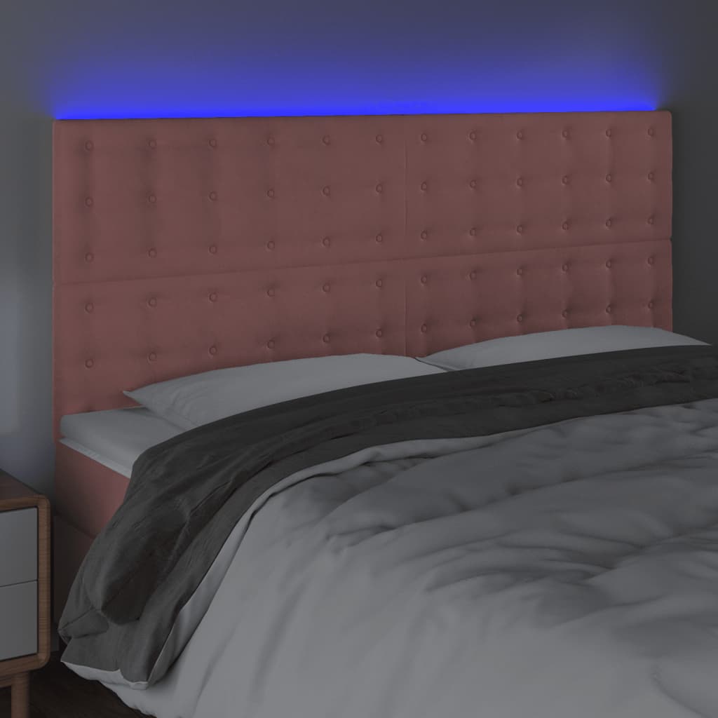 Tête de lit à LED Rose 180x5x118/128 cm Velours - XIOS
