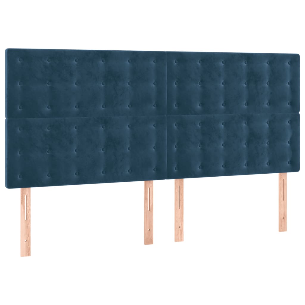 Tête de lit à LED Bleu foncé 200x5x118/128 cm Velours - XIOS