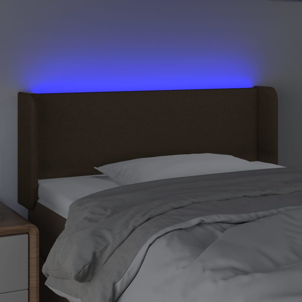 Tête de lit à LED Marron foncé 83x16x78/88 cm Tissu - XIOS