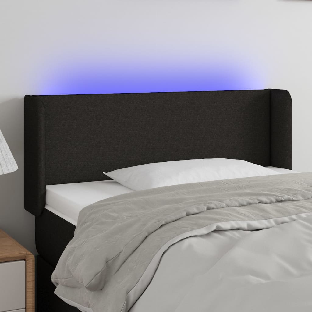 Tête de lit à LED Noir 93x16x78/88 cm Tissu - XIOS