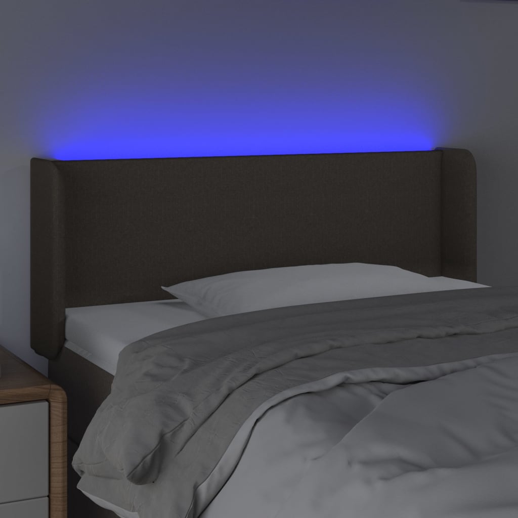 Tête de lit à LED Taupe 93x16x78/88 cm Tissu - XIOS