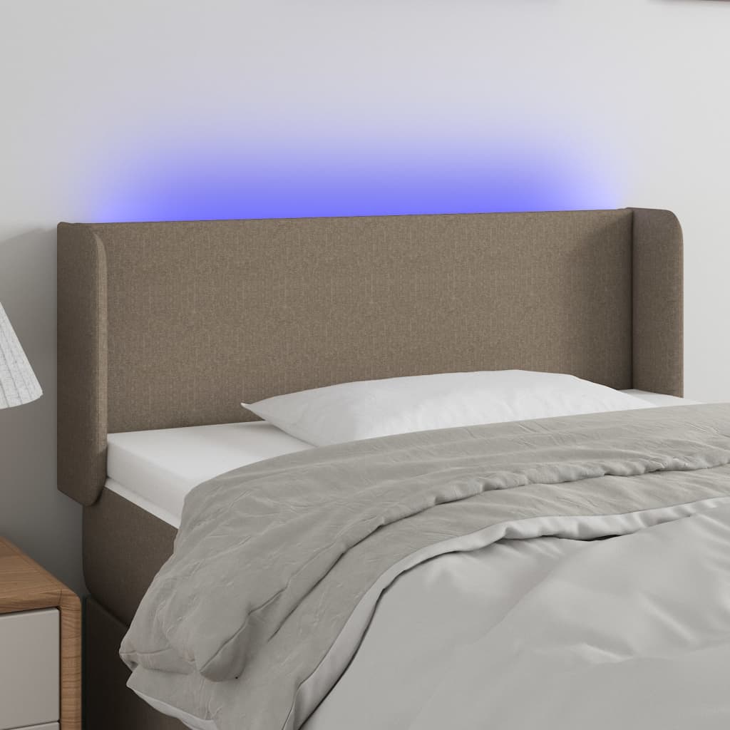 Tête de lit à LED Taupe 93x16x78/88 cm Tissu - XIOS