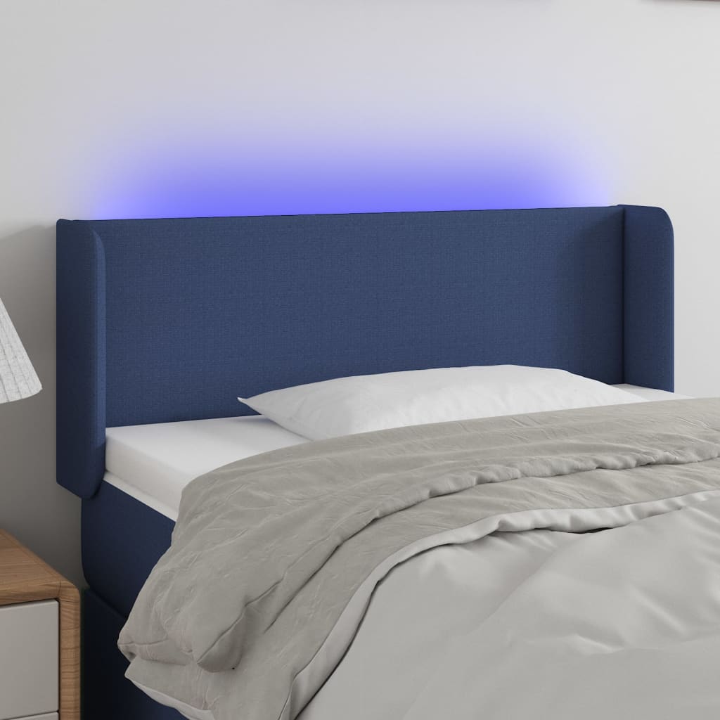 Tête de lit à LED Bleu 93x16x78/88 cm Tissu - XIOS