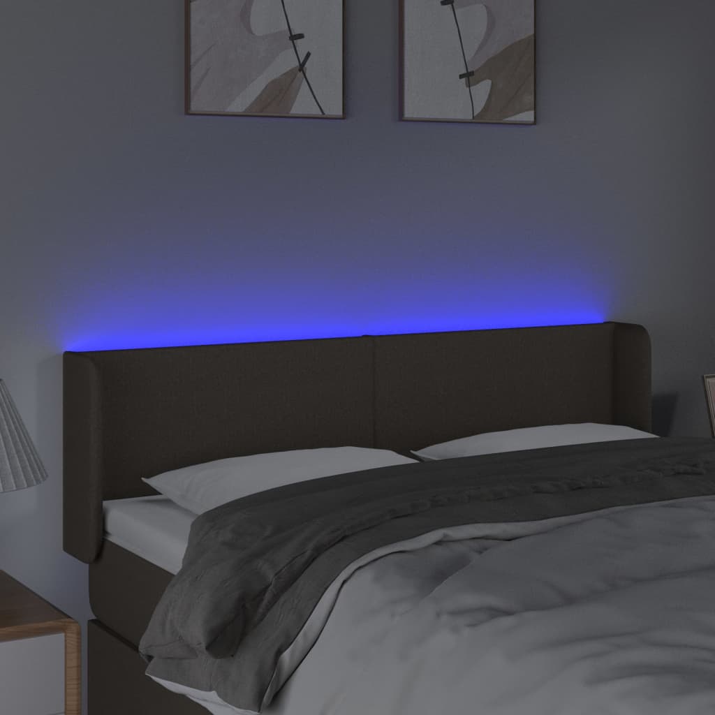 Tête de lit à LED Taupe 147x16x78/88 cm Tissu - XIOS