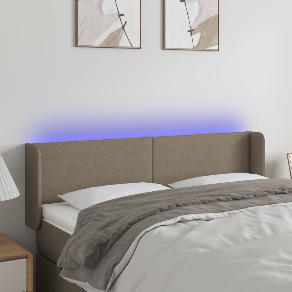 Tête de lit à LED Taupe 147x16x78/88 cm Tissu - XIOS