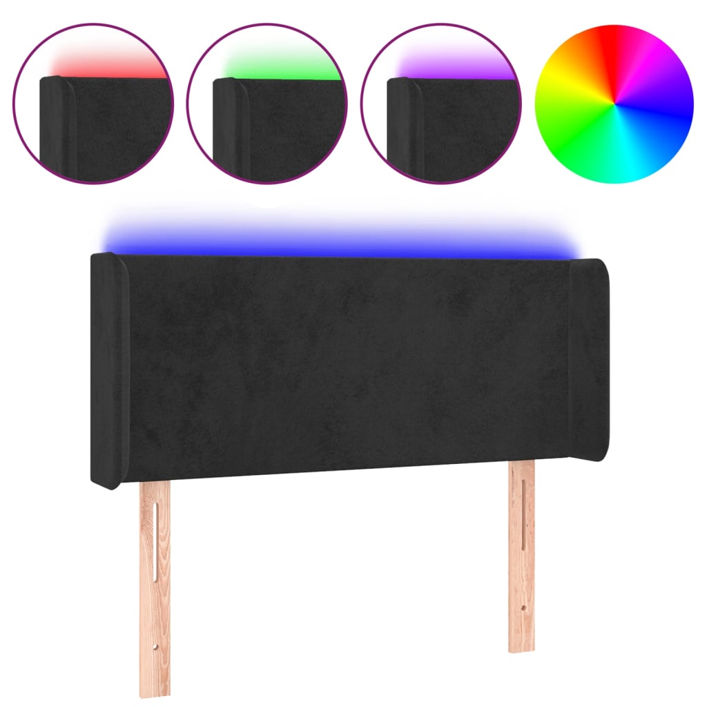 Tête de lit à LED Noir 83x16x78/88 cm Velours - XIOS