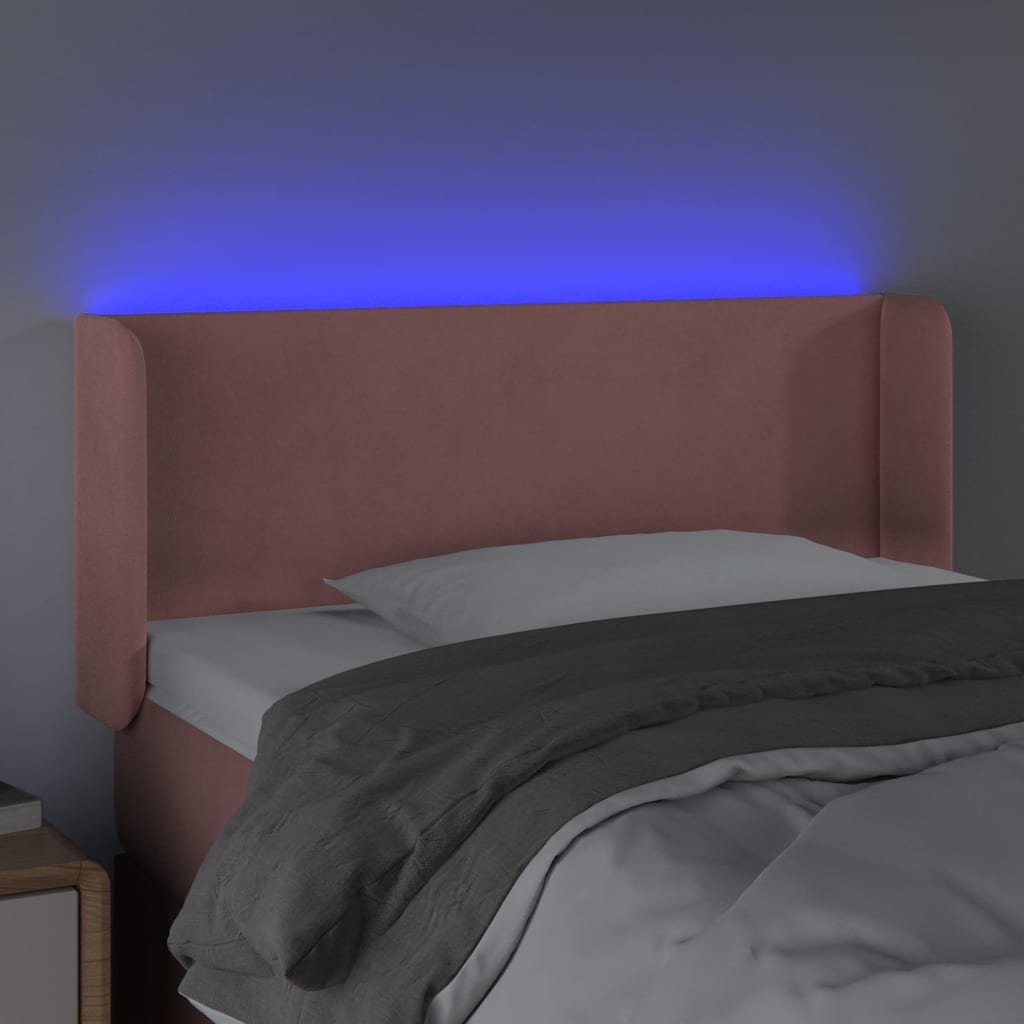 Tête de lit à LED Rose 83x16x78/88 cm Velours - XIOS