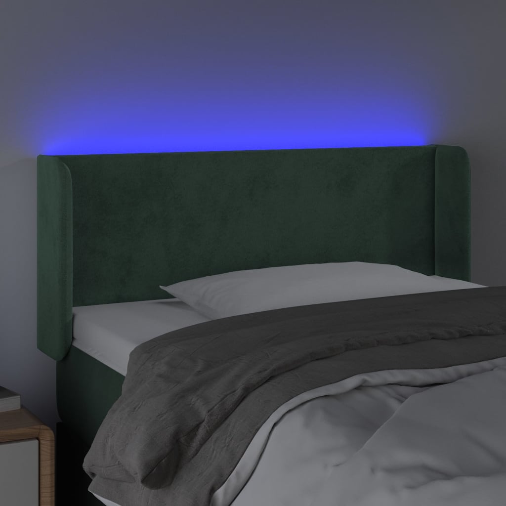 Tête de lit à LED Vert foncé 93x16x78/88 cm Velours - XIOS