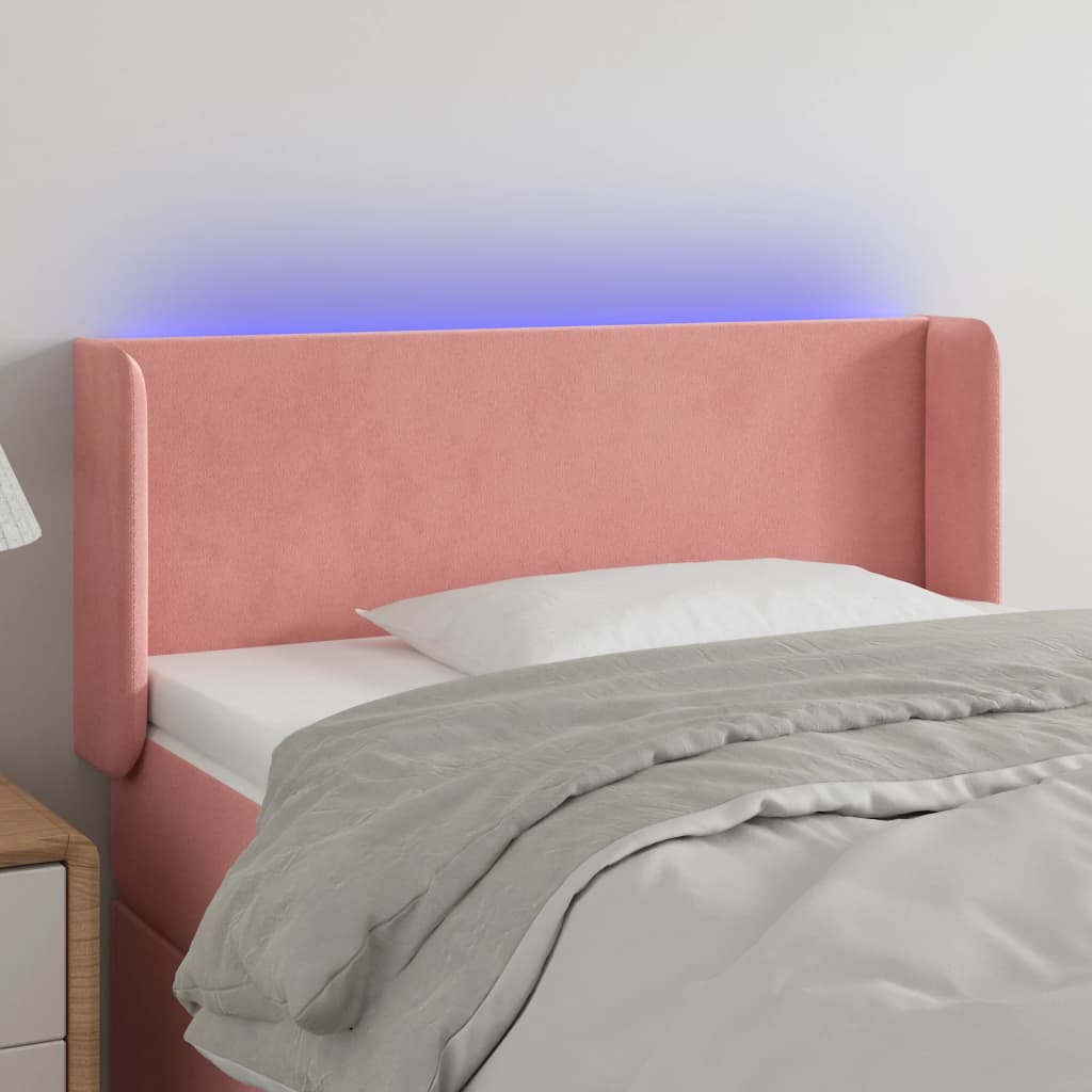 Tête de lit à LED Rose 93x16x78/88 cm Velours - XIOS