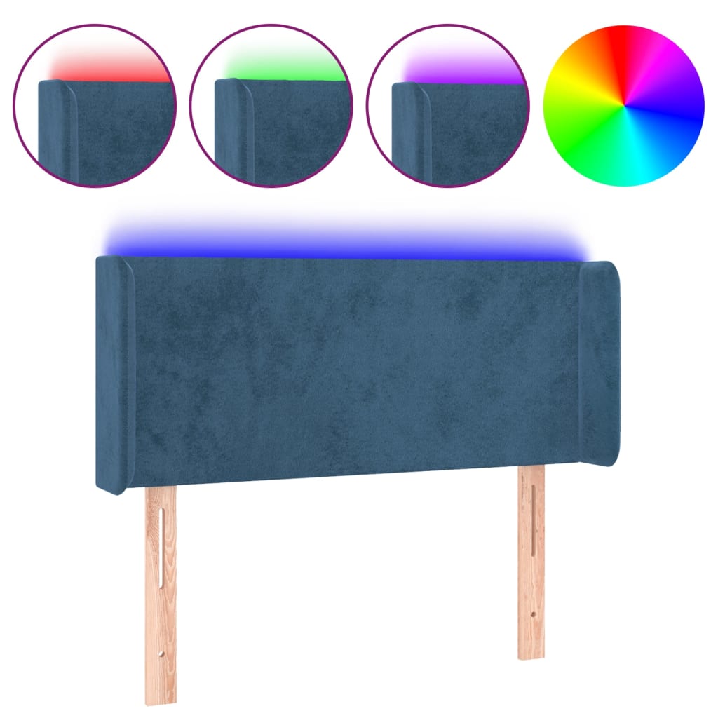 Tête de lit à LED Bleu foncé 103x16x78/88 cm Velours - XIOS