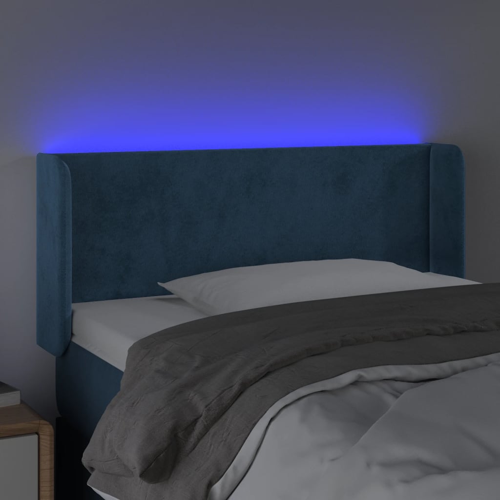 Tête de lit à LED Bleu foncé 103x16x78/88 cm Velours - XIOS