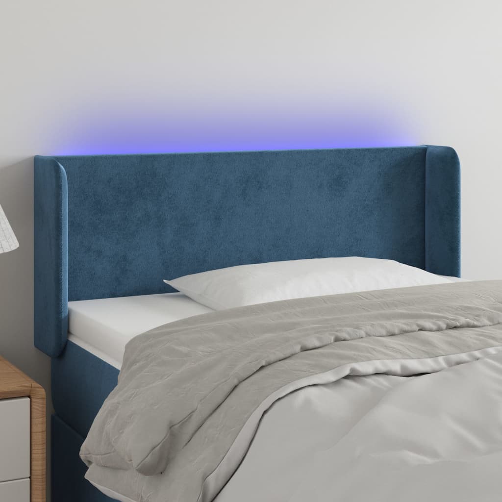 Tête de lit à LED Bleu foncé 103x16x78/88 cm Velours - XIOS