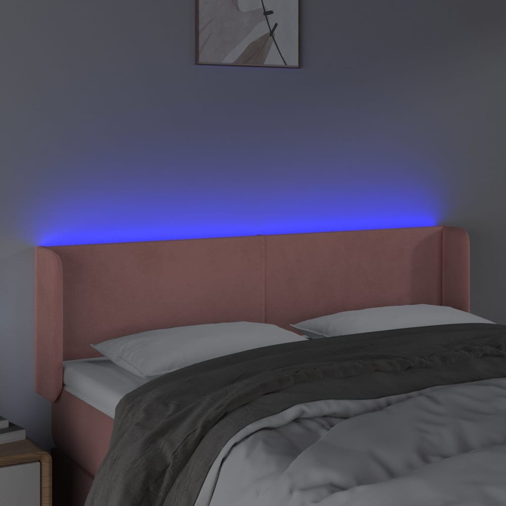 Tête de lit à LED Rose 147x16x78/88 cm Velours - XIOS