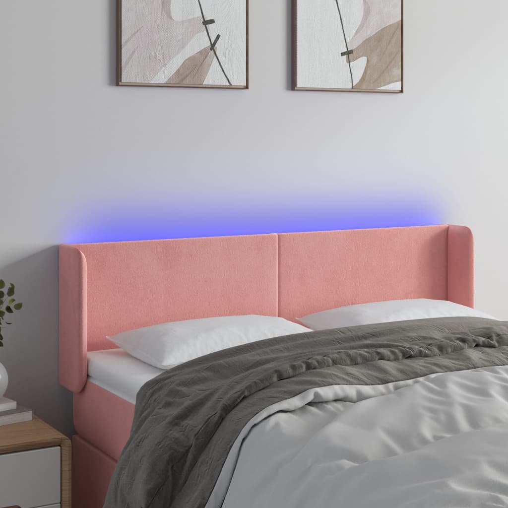 Tête de lit à LED Rose 147x16x78/88 cm Velours - XIOS