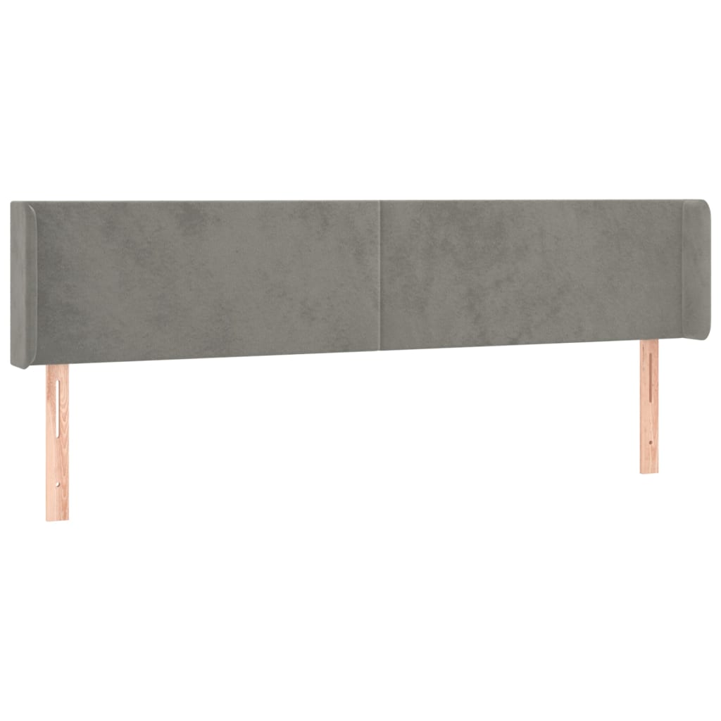 Tête de lit à LED Gris clair 163x16x78/88 cm Velours - XIOS