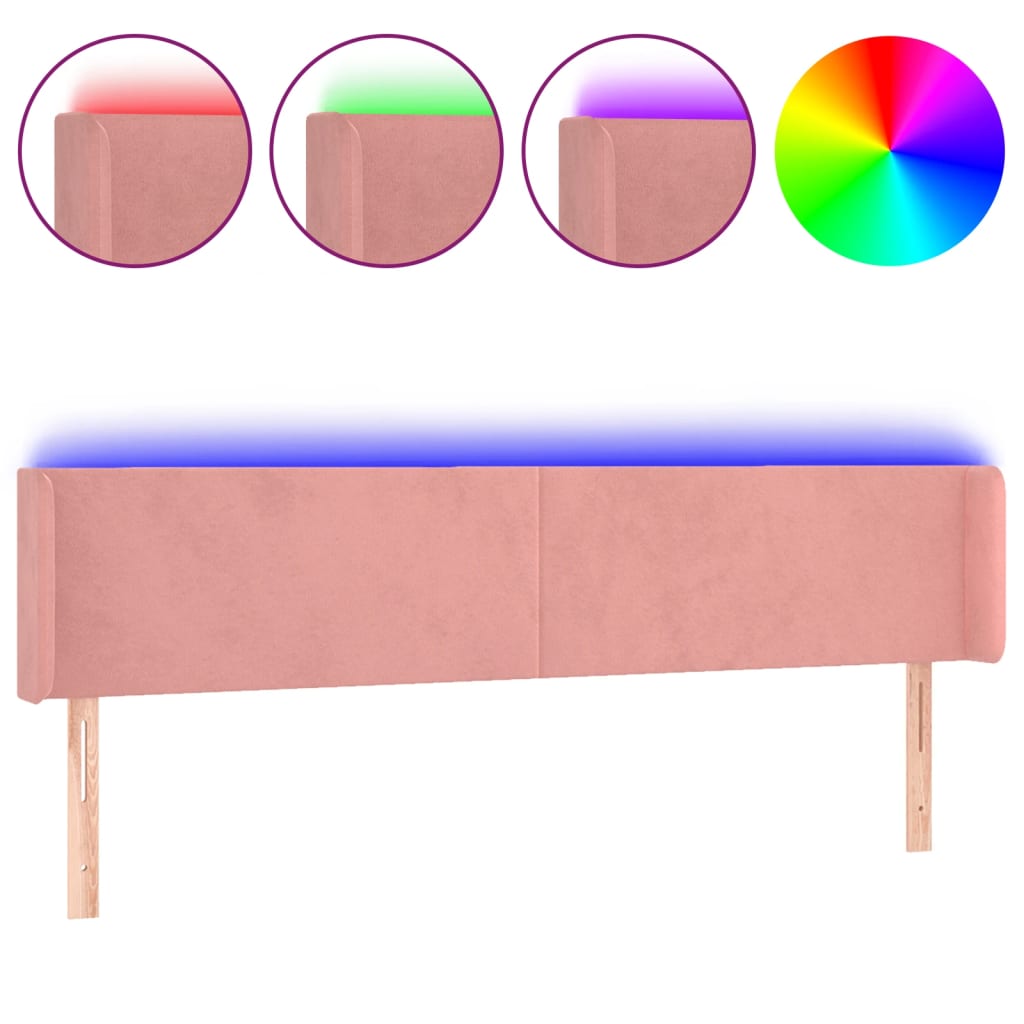 Tête de lit à LED Rose 163x16x78/88 cm Velours - XIOS